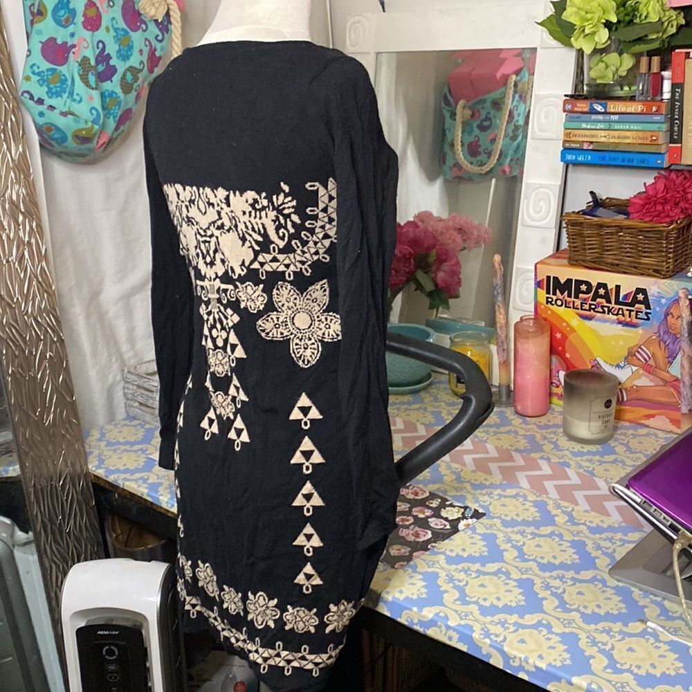🌷 Tricotto🌷 Geometric Knit Sweater Dress - Picture 7 of 7